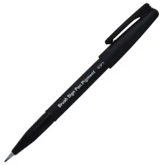 Pentel Arts Sign Pen Brush, Open Stock, Black Pigment Ink, Pack of 6