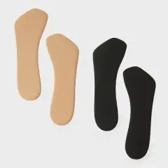 Fab Feet Women's by Foot Petals 3/4 Insoles Shoe Cushion Multipack Black/Khaki - 2 pairs
