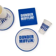 Silver Buffalo The Office Dunder Mifflin 60-Piece Disposable Paper Party Set