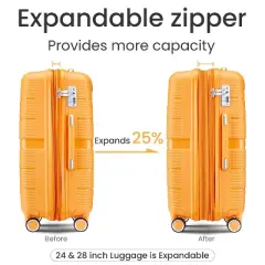 Wooakway Luggage Sets 4 Piece 14"/20"/24"/28" PP Lightweight & Durable Expandable suitcase