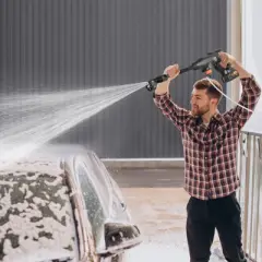 VEVOR Cordless Pressure Washer, 580-PSI 1.1 GPM Portable Power Cleaner, Handheld High-Pressure Car Washer Gun with 4.0Ah Battery, Charger, Black