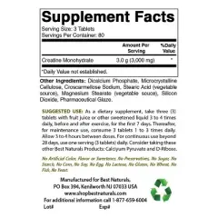 Best Naturals Creatine Monohydrate 1000 mg 240 Tablets