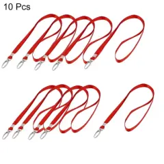 Unique Bargains Metal Swivel J-Hook Fashionable Badge Holder Red 10 Pcs