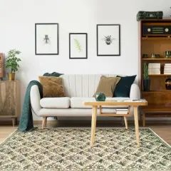 Vintage Bohemian Transitional Casual Farmhouse Rustic Nature Floral Ultra-Soft Durable High-Traffic Indoor Area Rug by Blue Nile Mills