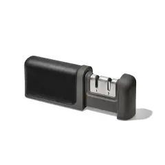 OXO Knife Sharpener: Manual Stainless Steel & Ceramic, Tungsten Carbide, Black, Lifetime Warranty, 5.39" Length