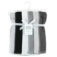 Hudson Baby Infant Rayon from Bamboo Burpcloth 6pk, Black White, One Size