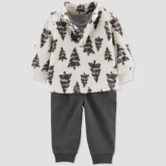 Carter's Just One You&reg;️ Baby Boys' Trees Pullover & Bottom Set - Cream/Navy Blue