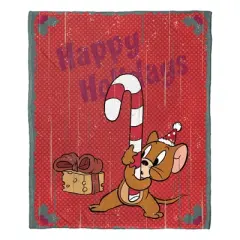 Warner Bros. Tom And Jerry Happy Holidays Silk Touch Throw Blanket 50x60 Inches