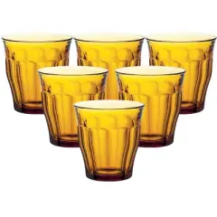 Duralex Picardie Amber Tumbler 10.5 oz. Set of 6