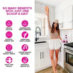 Multi Collagen Burn Powder, Hydrolyzed Collagen Peptides Powder with Types I II III V X for Weight Loss Support, Vitauthority, Unflavored