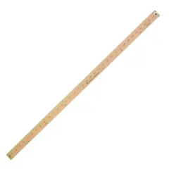 Charles Leonard Yardstick Ruler, 36 Inches and 1/8 Yard Measurements, Metal Edged Natural Wood