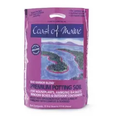 Coast of Maine OMRI Listed Bar Harbor Blend Organic Compost Potting Soil Blend for Container Gardens and Flower Pots, 8 Quart Bag (2 Pack)