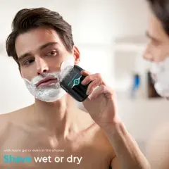Men's Electric Razor with Smart Sensor - Waterproof Foil Shaver with 3D Floating Blades, USB-C Rechargeable, Travel Case Included