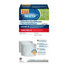 BestAir 2pk H75 Humidifier Replacement Filter for Holmes Humidifiers: Wicking Filter, Captures Minerals & Bacteria
