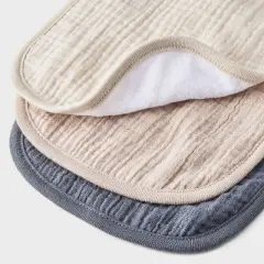 Baby 3pk Muslin Burp Cloth - Cloud Island&trade;: Cotton, 0-12 Months, 19.5" x 8.25", Recycled Content
