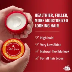 Old Spice Stay-In-Place Hair Styling Putty High Hold with Very Low Shine - Trial Size - 2.22oz