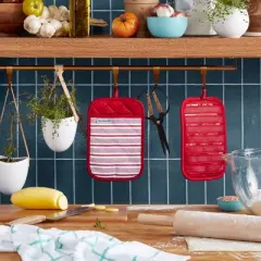 KitchenAid Albany Pot Holder 2-Pack Set, Passion Red, 7"x10"