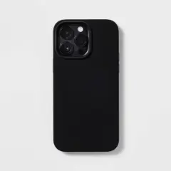 Apple iPhone 14 Pro Max Magnetic Case - heyday&trade; Black Silicone: Wireless Charging Compatible