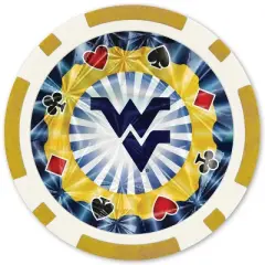MasterPieces Casino Style 20 Piece 11.5 Gram Poker Chip Set NCAA West Virginia Mountaineers Gold Edition