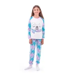 Sleep On It Girls Polar Bear Soft Novelty Fleece 2-Piece Pajama Sleep Pant Set