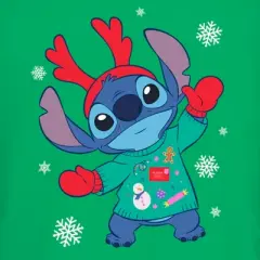 Juniors Womens Lilo & Stitch Christmas Outfit Stitch T-Shirt