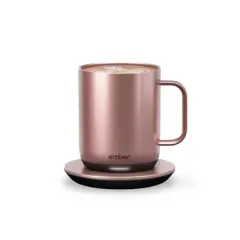 Ember Mug 2 10oz Temperature Control Smart Mug Rose Gold: Ceramic & Stainless Steel, Hand Wash, Includes Coaster