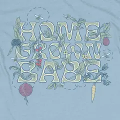 Home Grown Babe Crew Neck Short Sleeve Light Blue Women's Night Shirt