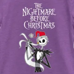 Girl's The Nightmare Before Christmas Jack Skellington Santa Hat Logo T-Shirt