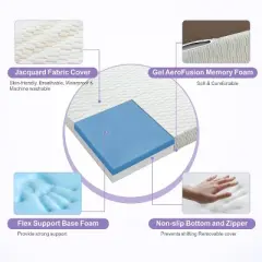 MUUEGM Tri-fold Memory Foam Mattress| Foldable Mattress with Washable Cover, CertiPUR-US Certified