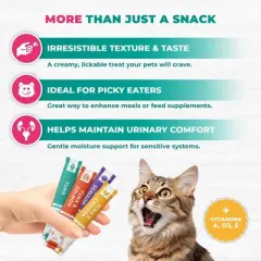 Beloved Pets Creamy Lickable Cat Treats & Wet Squeeze Tubes &ndash; Tuna Mix, Liquid Cat Snacks, Urinary Care, Multivitamin Treats - 20 Sticks