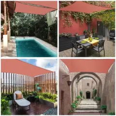 Yescom 12x12 Ft 97% UV Block Square Sun Shade Sail Canopy Outdoor Backyard Garden Pool Red