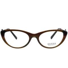 Guess GU 2257 BRN Womens Cat-Eye Eyeglasses Brown Glitter 50mm