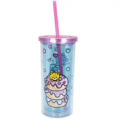 Silver Buffalo Hello Kitty Stacked Donuts Carnival Cup with Lid and Straw | Holds 20 Ounces