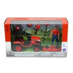 New Ray 1/18 Kubota BX2670 Lawn Tractor with Figure & Accessories SS-33453