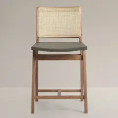 KLAREL Elye Caned Back Counter Stool