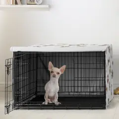 Sweet Jojo Designs Dog Crate Kennel Cover 24in. Paw and Bone Brown Grey and Taupe