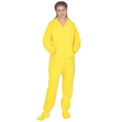 Footed Pajamas - Lemon Yellow Kids Hoodie Fleece Onesie