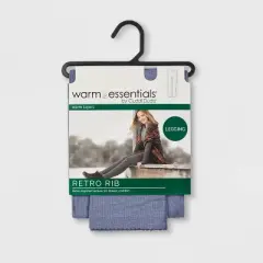 Warm Essentials by Cuddl Duds Women's Retro Ribbed High Waisted Leggings