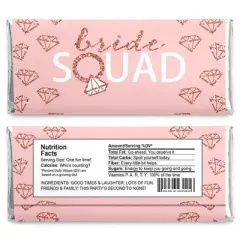 Big Dot of Happiness Bride Squad - Candy Bar Wrapper Rose Gold Bridal Shower or Bachelorette Party Favors - Set of 24