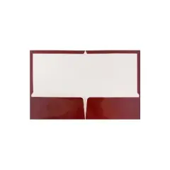 JAM Paper Glossy 2-Pocket Presentation Folder Maroon Burgundy 100/Box (V0312403B) 