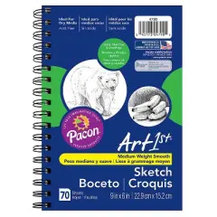 UCreate 9" x 6" All-Purpose Sketch Diary Standard Weight 70 Sheets 3 Packs (PAC4790-3)