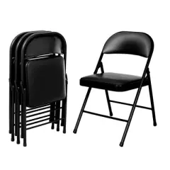 Set of 4 Vinyl Padded Steel Folding Chairs - Hampden Furnishings