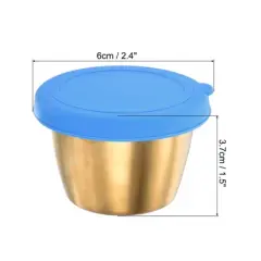 Unique Bargains Reusable Leak Proof Dipping Salad Blue Condiment Containers with Lids