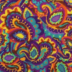 Design Works Needlepoint Kit 10"X10"-Paisley-Stitched In Yarn
