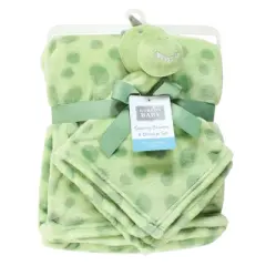 Hudson Baby Infant Boy Plush Blanket with Security Blanket, Trex, One Size