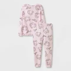 Toddler Girls' 4pc Peppa Pig Polka Dot Snug Fit Pajama Set - Cream