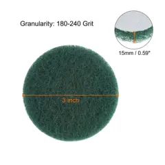 Unique Bargains Drill Power Brush Tile Scrubber Scouring Pads for Household 6 Pcs Green 180-240 Grit