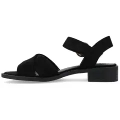 Journee Collection Womens Cressida Crisscross Strap Stacked Heel Sandals