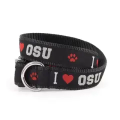 The License House Ohio State Buckeyes Dog I Heart OSU Collar