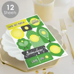 Big Dot of Happiness You Got Served - Tennis - Baby Shower or Tennis Ball Birthday Party Favor Sticker Set - 12 Sheets - 120 Stickers